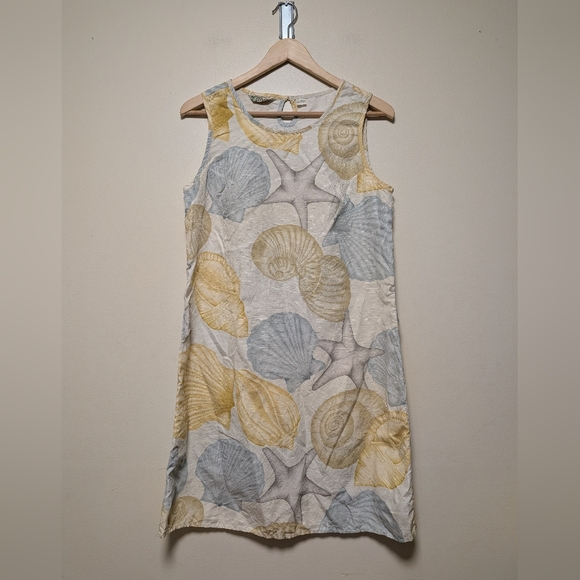 Tommy Bahama Dresses & Skirts - Tommy Bahama 100% Silk Seashell Print Shift Dress Tunic M Coastal Beach